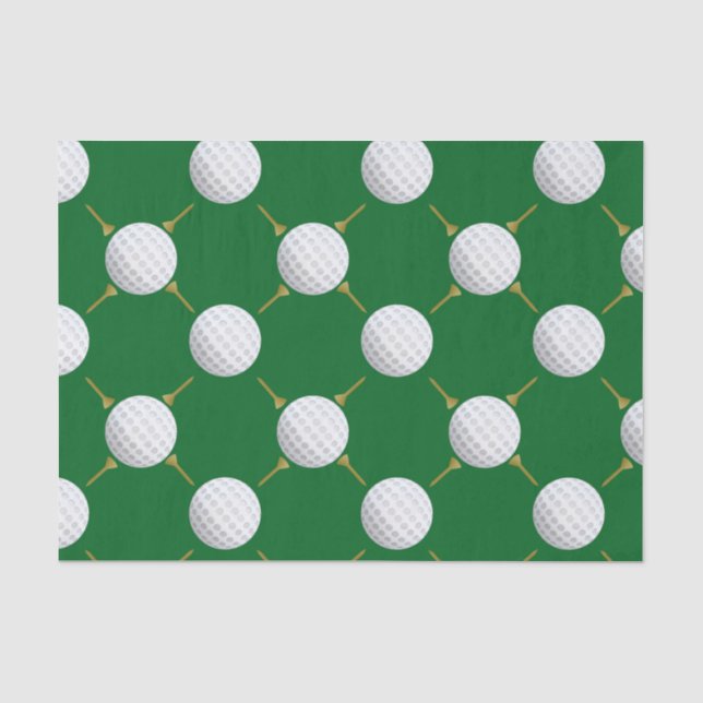 Golf-Bälle und T-Shirts auf Grün Seidenpapier (Vorderseite)