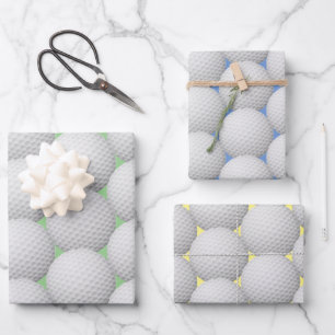 Golf Balls Abstraktes Design Wrapping Paper Set Geschenkpapier Set