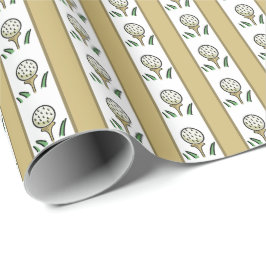 Golf Balls auf T-Shirt Gold und Weiß Geschenkpapier