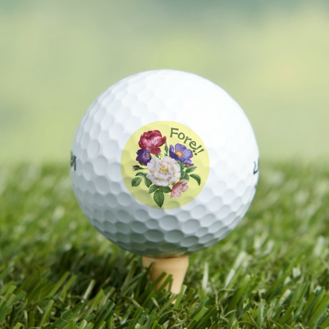 GOLF BALLS - farbenprächtiges BlumenBouquet Design Golfball (Insitu T-Shirt)