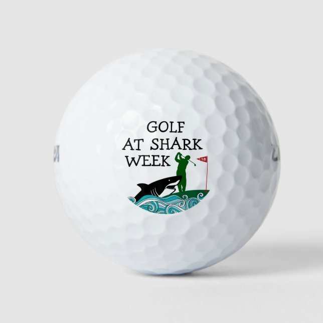 Golf Balls Funny Shark Week Golfball (Vorderseite)