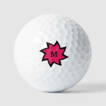 Golf Balls in Rosa und Schwarz-Sternexplosion
