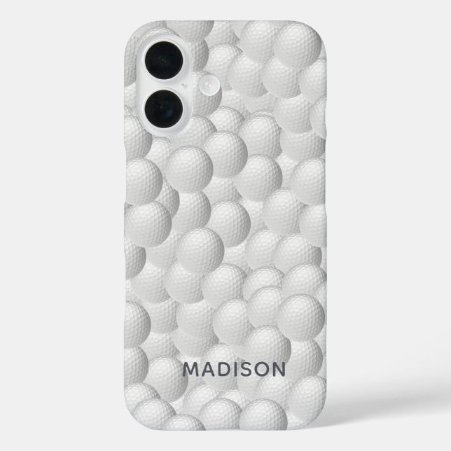 Golf Balls individuelle Name Telefongehäuse iPhone 16 Hülle (Rückseite)