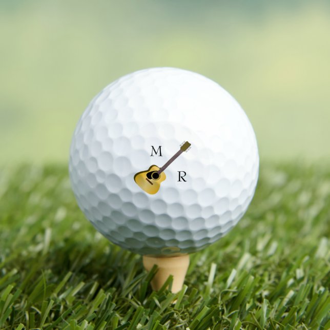 Golf Balls Mit Monogramm akustische Gitarrendesign Golfball (Insitu T-Shirt)