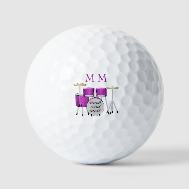 Golf Balls - Mit Monogramm Drum Kit Design Golfball (Vorderseite)