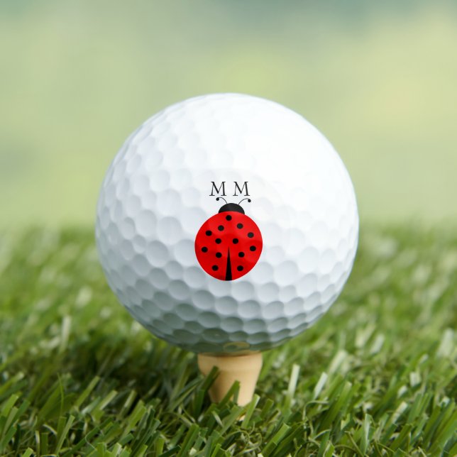 Golf Balls Mit Monogramm Ladybug Design Golfball (Insitu T-Shirt)