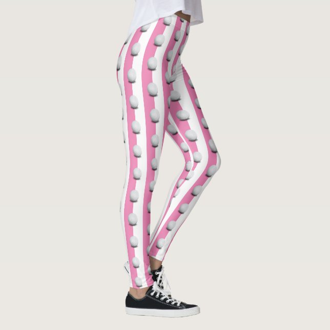 Golf Balls Muster | Cooles gürtelrosa Sportgeschen Leggings (Rechts)