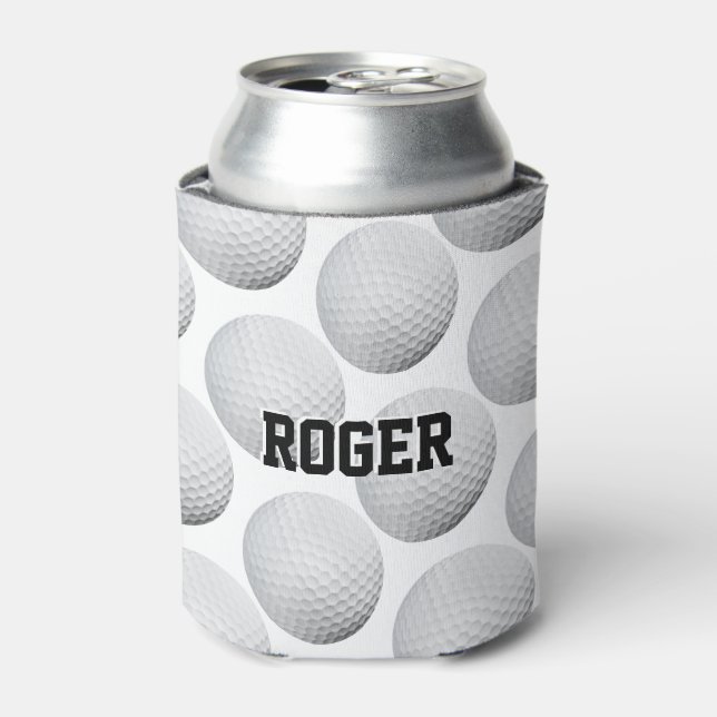 Golf Balls Muster | Name des Spielers Dosenkühler (Kanne Vorderseite)