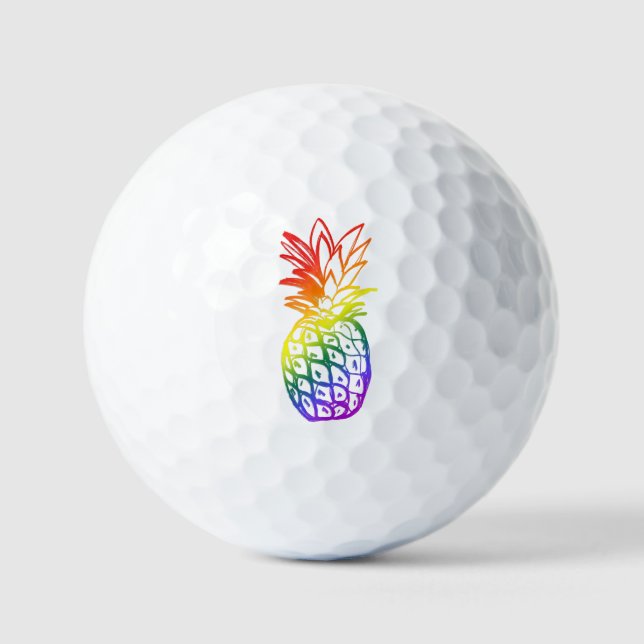 Golf Balls Regenbogen Ananas Golfball (Vorderseite)
