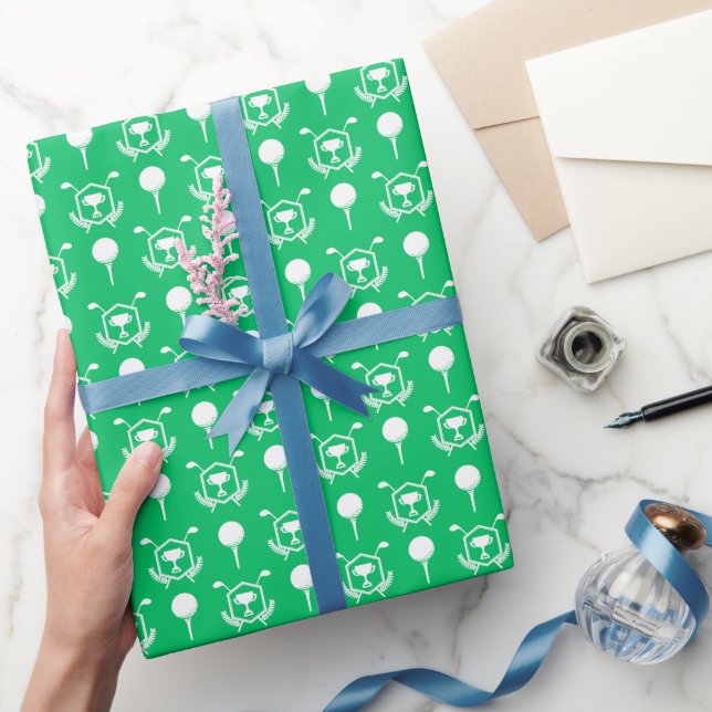 Golf-Balls und -Clubs Geschenkpapier (Schenken)