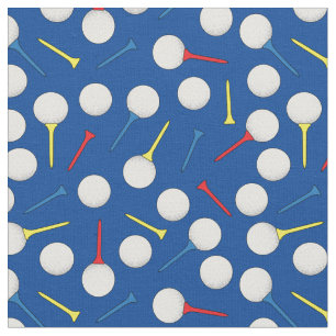 Golf Balls und T-Shirts Muster auf blau Stoff