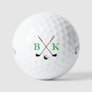 Golf balls with name and green initials golfball