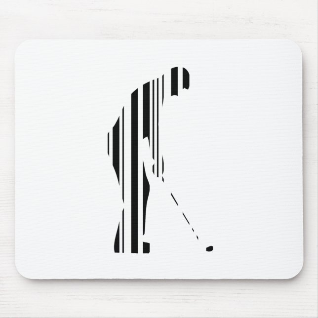 GOLF BAR CODE Golfer Golfen Sportmuster Design Mousepad (Vorne)