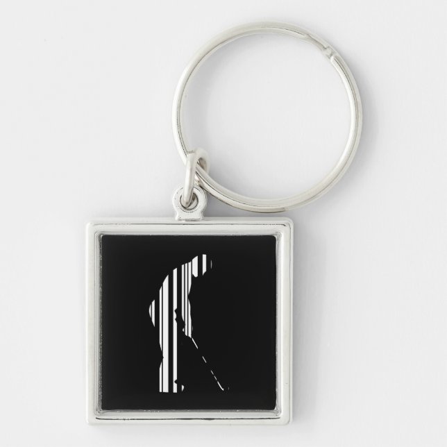 GOLF BAR CODE Golfer Golfing Sports Design Schlüsselanhänger (Vorne)