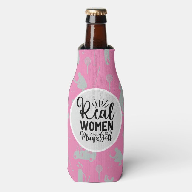 Golf & Beer Funny Sprichwort für Damen Golf Flaschenkühler (Flaschenvorderseite)