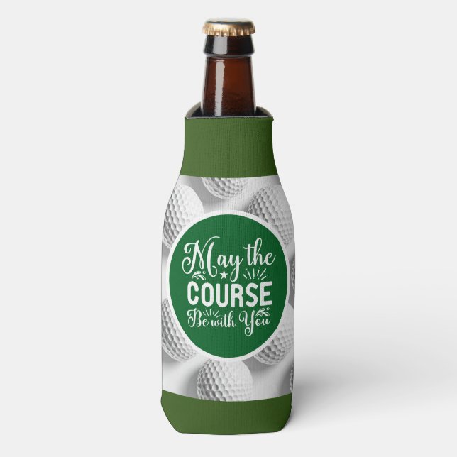 Golf & Beer Funny Sprichwort kann mit Ihnen natürl Flaschenkühler (Flaschenvorderseite)