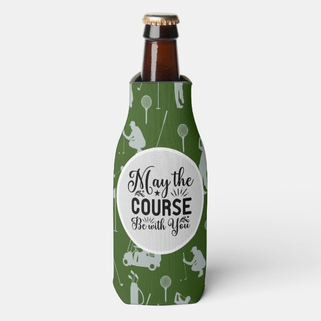 Golf & Beer Funny Sprichwort kann mit Ihnen natürl Flaschenkühler (Flaschenvorderseite)