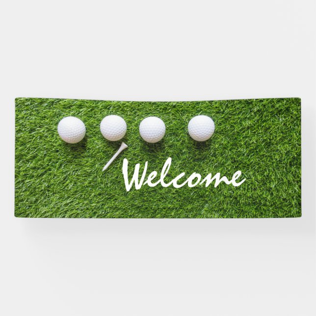 Golf Begrüßungsbanner Golf-Bälle und Tee-to-Green Banner (Horizontal)