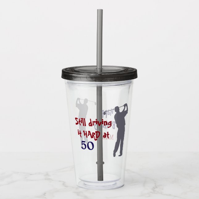 Golf bei 50 stark fahren acryltrinkbecher (Vorderseite)
