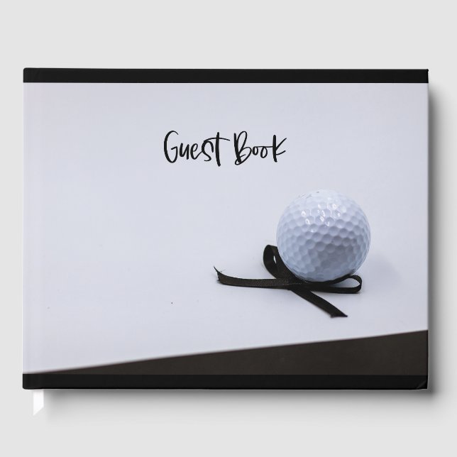 Golf Beileid Beileidsball und schwarzes Band Gästebuch (Vorderseite)