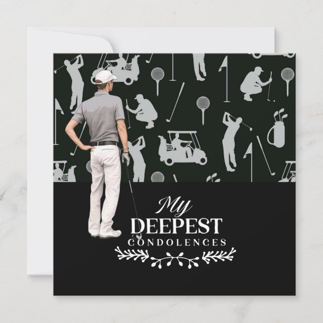 Golf Beileid entschuldigt sich für Ihr Beileid Karte (Vorderseite)