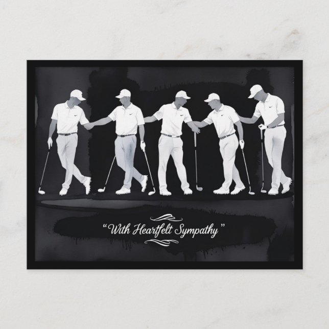 Golf Beileid "Mit herzlichem Beileid." Postkarte (Vorderseite)