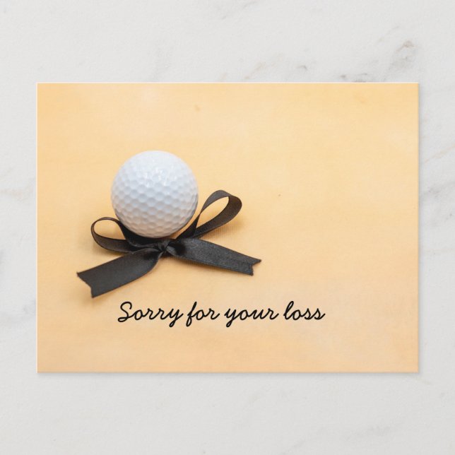 Golf Beileid tut leid für Ihren Verlust mit schwar Postkarte (Vorderseite)