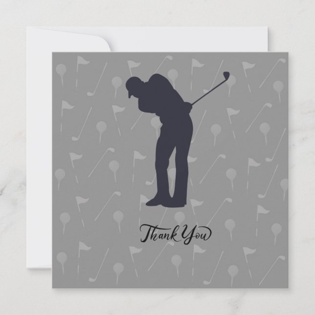 Golf Beileid Vielen Dank Golfspieler Dankeskarte (Vorderseite)