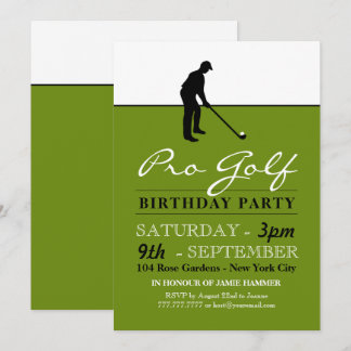 Golf Beruflich, Golf Silhouette, Geburtstagsparty Einladung