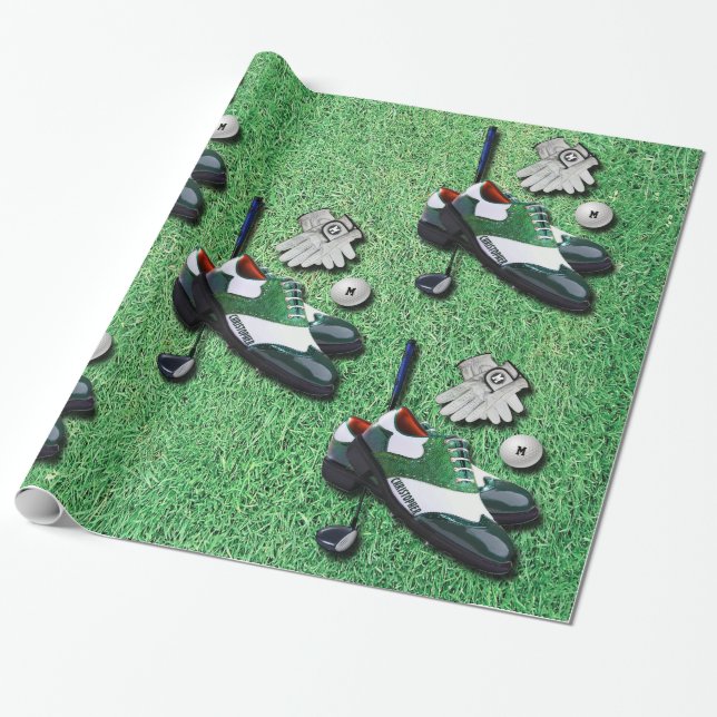 Golf beschuht Ball-Handschuh-Verein-Fahrer mit Geschenkpapier (Ungerollt)