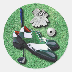Golf beschuht Ball-Handschuh-Verein-Fahrer mit Runder Aufkleber