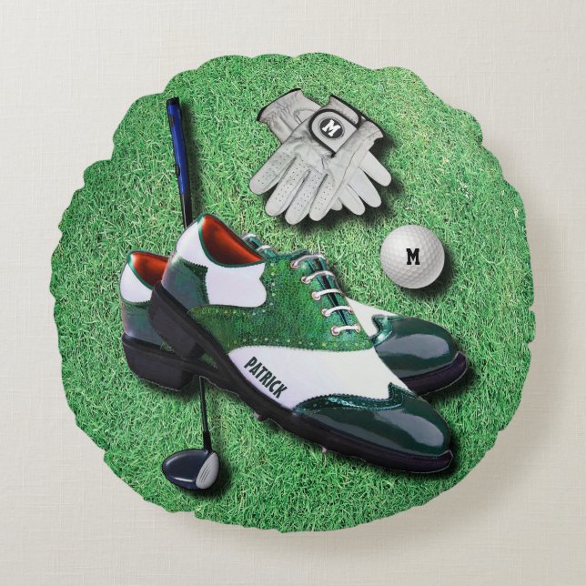 Golf beschuht Ball-Handschuh-Verein-Fahrer mit Rundes Kissen (Vorderseite)