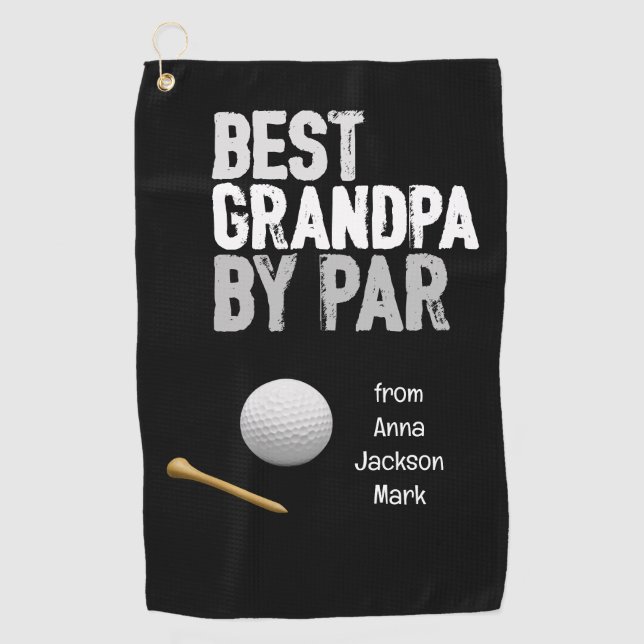 Golf Best Opa by Par für Großvater Golfhandtuch (Vorderseite)