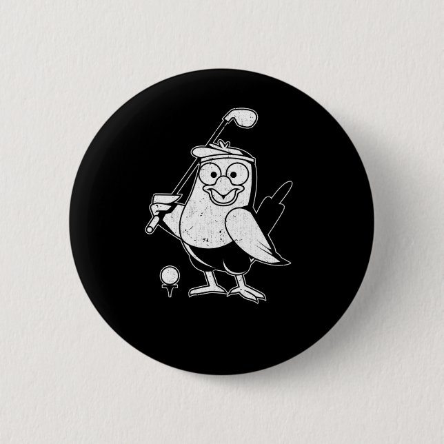 Golf Birdie Funny Bird Animal Spaß Golfing Button (Vorderseite)