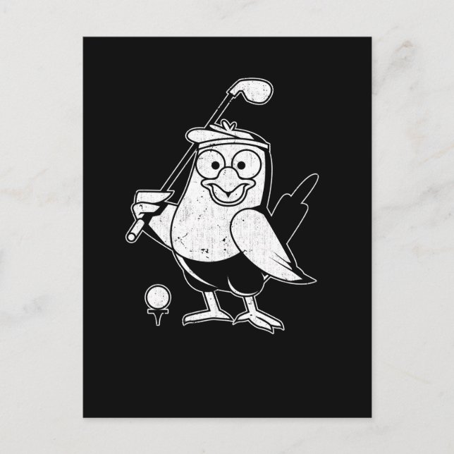 Golf Birdie Funny Bird Animal Spaß Golfing Postkarte (Vorderseite)