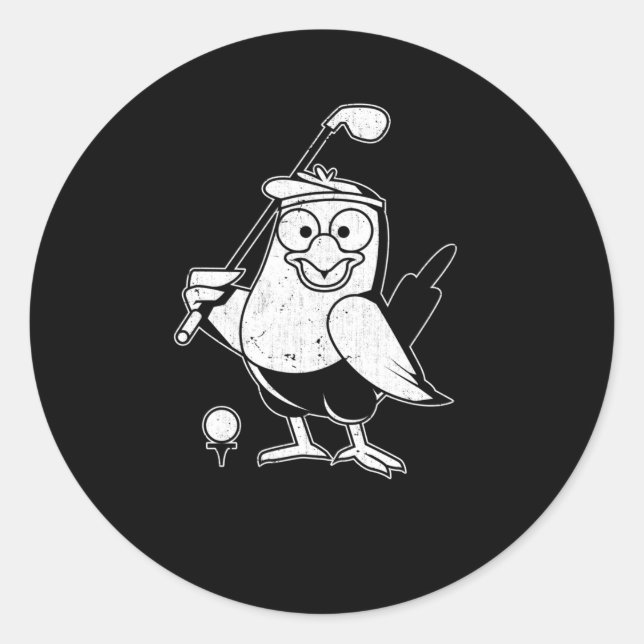 Golf Birdie Funny Bird Animal Spaß Golfing Runder Aufkleber (Vorderseite)