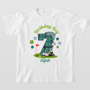 Golf Birthday Boy Shirt Siebtes Golf Party Shirt