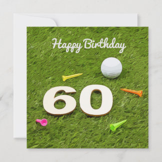 Golf Birthday Card 60. Geburtstagsgolfball und Abs