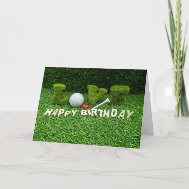 Golf Birthday Card mit Golfball und Tee-Liebe Karte (Vorderseite)