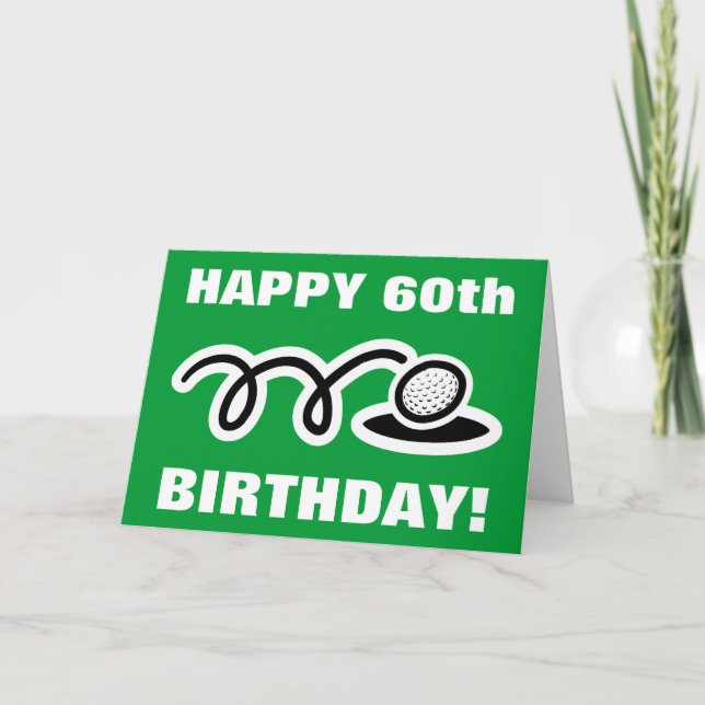 Golf Birthday Card | Personalisierbar Karte (Vorderseite)