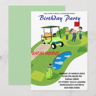 Golf Birthday Einladung, Golf Par-T-Shirt Einladun Einladung
