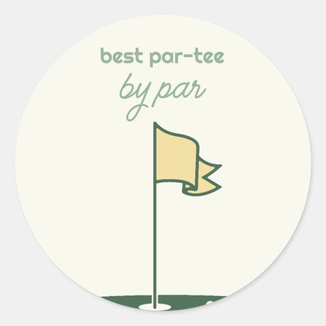 Golf Birthday Par-T-Shirt Themenaufkleber Runder Aufkleber (Vorderseite)