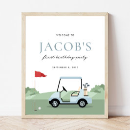 Golf Birthday Par-tee Begrüßungszeichen Poster
