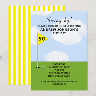 Golf Birthday Party Einladung