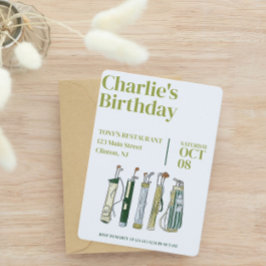 Golf Birthday Party Einladung