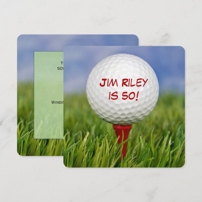 Golf Birthday Party laden Einladung (Vorne/Hinten)