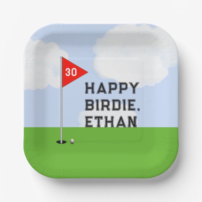 Golf Birthday Party Pappteller (Vorderseite)
