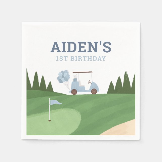 Golf Birthday Party Serviette (Vorderseite)