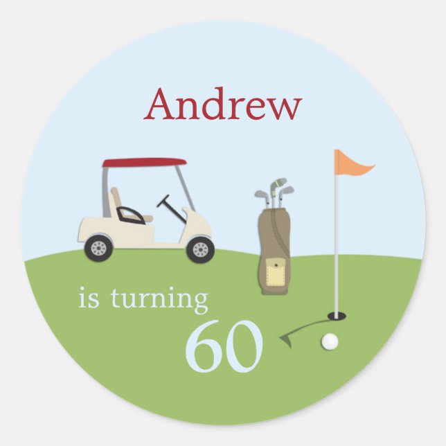 Golf Birthday Party Sticker (Vorderseite)