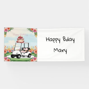 Golf Birthday Pink Thema für Lady Golfer Banner